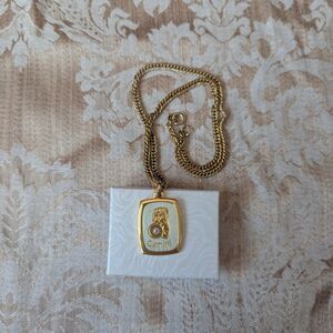 Vtg Pierre Cardin Gold Silver Tone Gemini Horoscope Zodiac Pendant Necklace